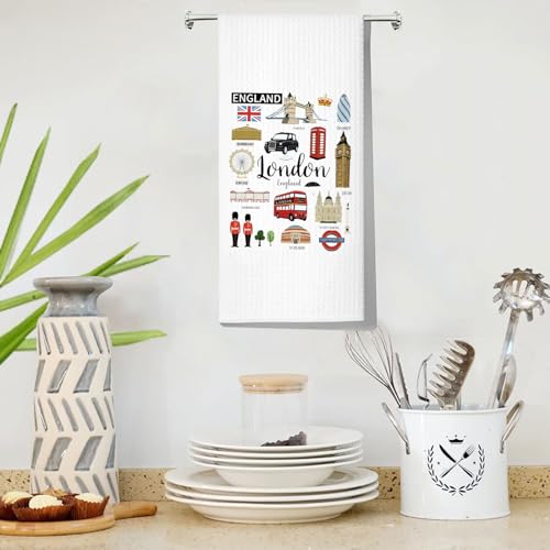 Levlo London Kitchen Towel London Travel Souvenir Gift England London Trip Dish Towels Uk London Vacation Merchandise thumb #4