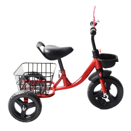 Kids Tricycle for 1-6 Year Olds Ride Fun for Kids, Toddler Tricycle, Pedal Design, Indoor and Outdoor Use, with Storage Basket, for Boys Girls Trike