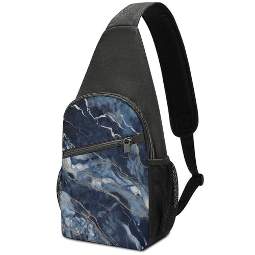 Mochila bandolera ligera azul navy para senderismo miniatura 1