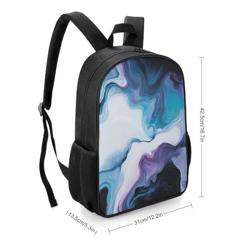 Abstract Blue Pattern Travel Backpack Casual Daypack Shoulder Bag with Adjustable Shoulder Straps for Hiking2