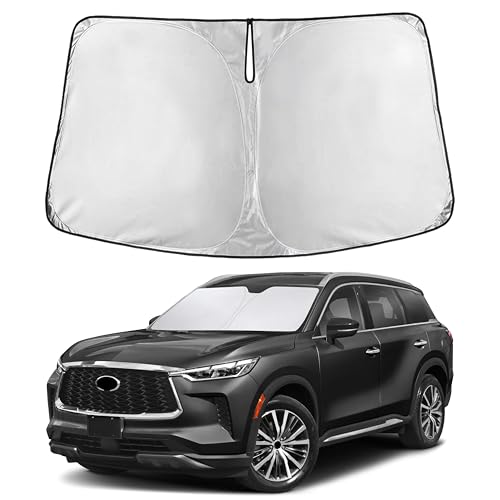 Image of EcoNour Windshield Sunshade Compatible for Infiniti QX60 2014-2019 2020 2021, Sun Visor for Front Windshield & Window Sun Shade Cover, UV Heat Blocker & Protector, Car Accessories