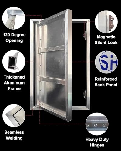 Puerta de acceso magnético invisible para baños modernos escotilla de servicio a nivel 4