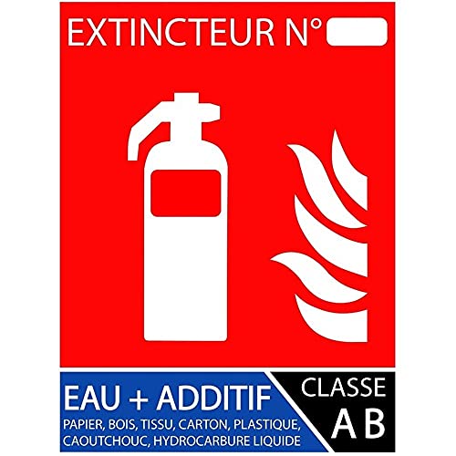 Panneau pictogramme extincteur eau pulvérisée additif 125 x 190