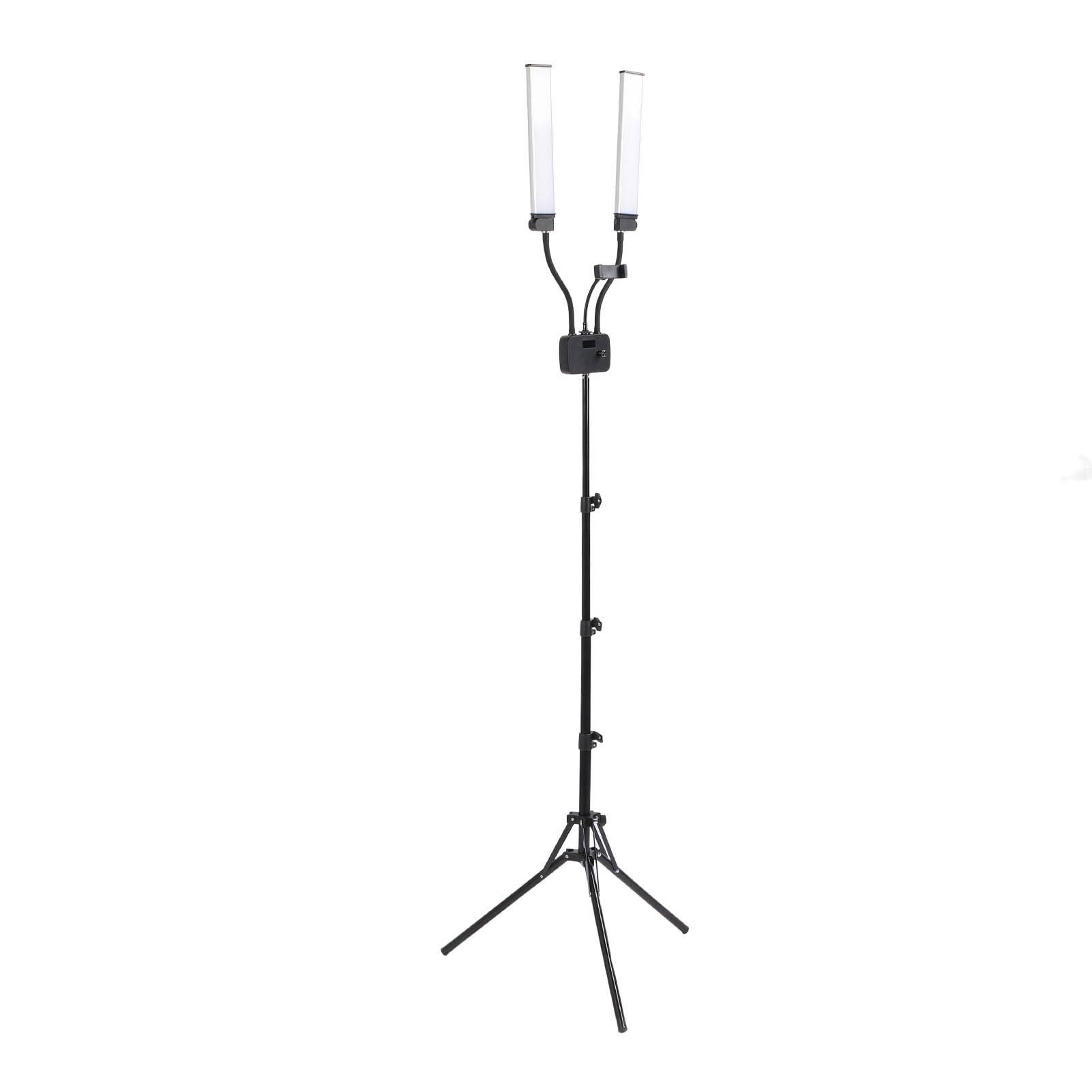 RiToEasysports Luz de Relleno de LED de Doble Brazos 45W Luz de Video Dimmable con Soporte de Trípode Ajustable 3000K-6500K Temperatura de Color para la Transmisión en Vivo Fotografía de Maquillaje