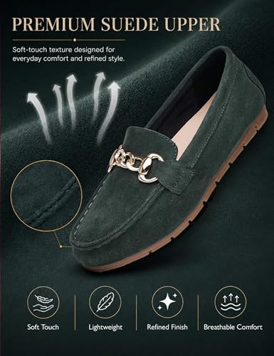 Image of ABEJOJO Women's Loafer Shoes, Comfortable Slip on Casual Flat Penny Shoes for Walking, Driving, Dressy