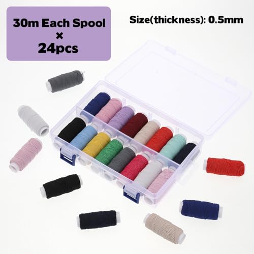 Hilo elástico para coser 0.5 mm, 24 carretes de 30 yd miniatura 4