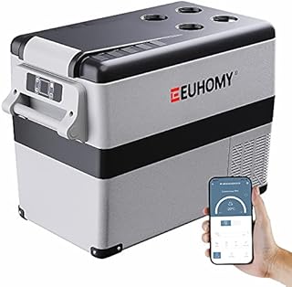 Euhomy 12 Volt Refrigerator, 45Liter(48qt) Car Refrigerator, RV Refrigerator with 12/24V DC and 110-240V AC, Freezer Fridge Cooler, for Car, RV, Camping and Home Use