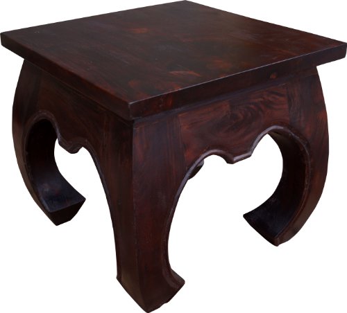 Guru-Shop El Opio Mesa Baja Tabla de la India, Cuadrado, Maderadeacacia, Tamaño: 45 x 45 cm, Las Mesas de Centro Tablas de Base