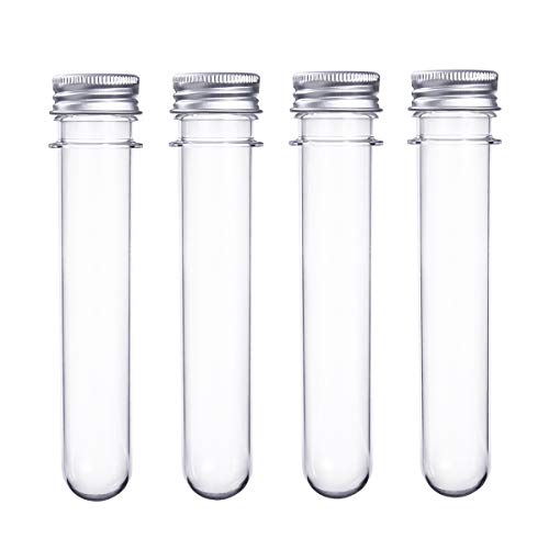 UEETEK 12pcs 40ml Plastic Test Tubes with Screw Caps(Transparent)