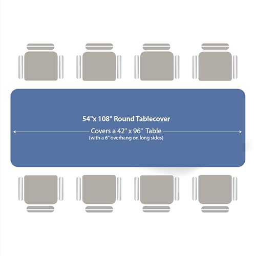 Image of Party Dimensions Blue Disposable Plastic Tablecloth for Rectangle Tables (48 Pack) Premium Decorative Table Cloths for Parties, Events & Weddings, Indoors & Outdoors, 54 x 108 inches