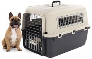 hundebox Auto - transportbox Hund - Flamingo Fomad dunkelgrau - M 53 x 67 x 47 cm - robuster Kunststoff - Metalltür - Sicherheitsverschluss - Tragegriff
