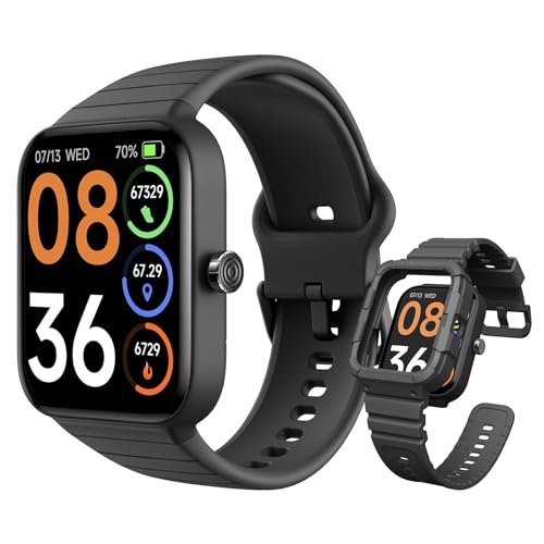 SKG Smart Watch for Men Women (Answer/Make Call), Alexa Built-in, Extra Black Band, 100+ Sports 1.8" Fitness Tracker with Heart Rate SpO2 Monitor, IP6