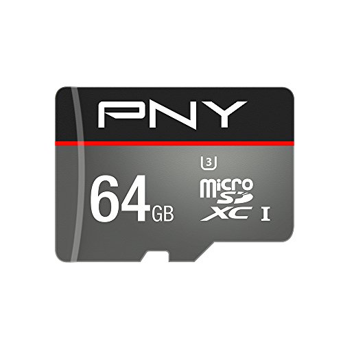 PNY Carte mémoire MicroSDXC Elite Performance 64 Go Classe 10 UHS-1 U3 avec une vitesse de lecture allant jusqu'à 100 MB/s avec adaptateur