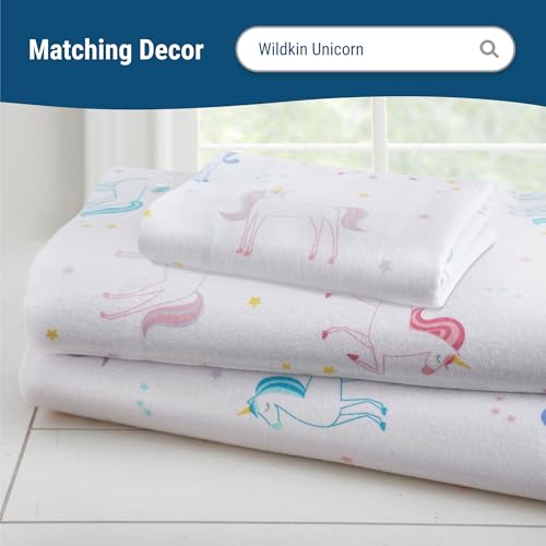 Image of Wildkin 100% Cotton Flannel Crib Sheet - Soft & Breathable Fitted Sheet - Unicorn