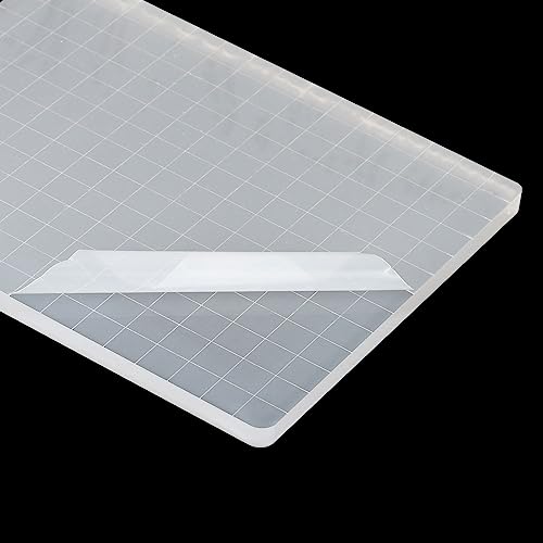 PATIKIL 6\" x 5\" Acrylic Stamp Block, Clear Stamping Block with Grid Lines Decorative Mounting Blocks Square for Scrapbooking DIY Crafts Card Making - Thumbnail 5
