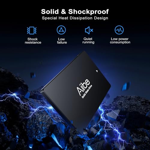 Image of Aiibe 256GB Internal Solid State Drive SATA III SSD 256GB 2.5 inch SSD Drive Internal Up to 550MB /s for Computer Laptop (Black)