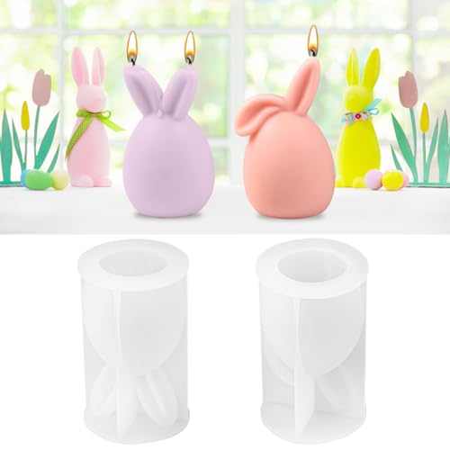 AKONE Stampi a forma di coniglietto pasquale, 2 pezzi, in silicone, per decorazioni pasquali e regali