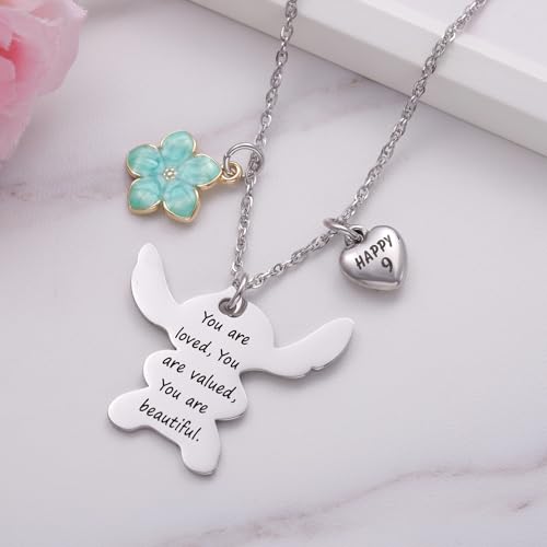 Image of Ukodnus 6-10 Year Old Birthday Necklace Gifts, You are Loved Valued Beautiful Gift, Birthday Jewelry Gift for Daughter Granddaughter Niece
