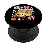 Süßer Bus und Zubehör für den Schulanfang PopSockets Klebender PopGrip