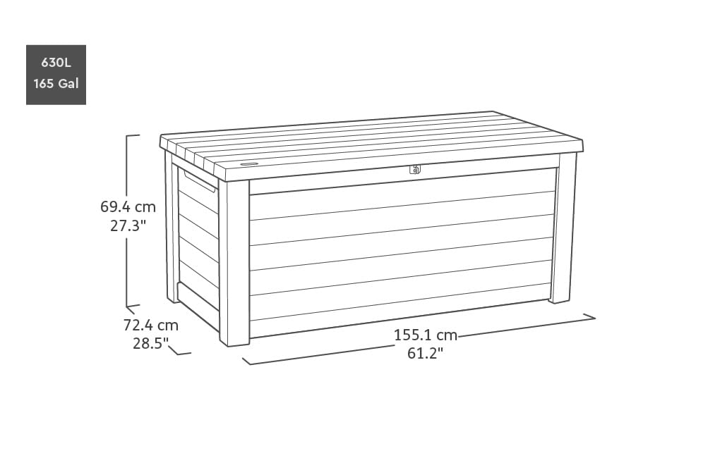 Keter Northwood Auflagenbox/Kissenbox 623 Liter | 100% Wasserdicht mit Belüftung dadurch kein übler Geruch/Schimmel Moderne Holzoptik | Deckel belastbar bis 250 KG | Deckel mit Gasdruckfedern