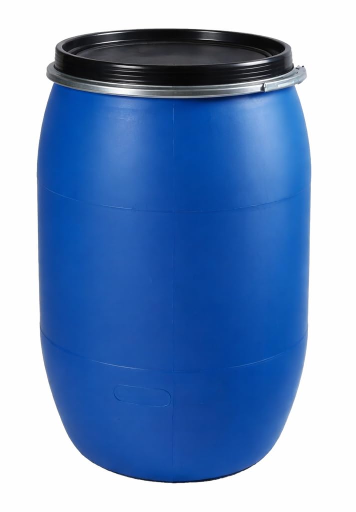 Bidon 220L con Cierre Ballesta azul | Garrafa Plastico PEHD | Uso Alimentario y ADR | Bidón de Agua Óptimo, Fácil de Usar, Cierre Hermético | Garrafa Resistente y Apilable