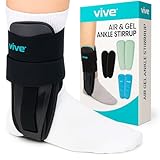 Vive Ankle Stirrup Brace - Air Gel Stabilizer for Ankle Sprain, Tendonitis Support for Men & Women - Right & Left Foot -Achilles Tendon Compression Relief -Fracture Treatment - Hot & Cold Therapy