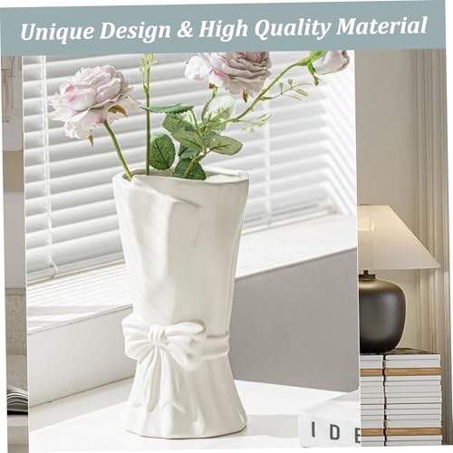Vase en céramique blanc durable qui protège vos meubles des rayures - 4