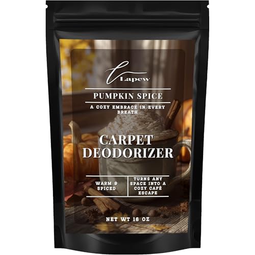 Lapew Pumpkin Spice Carpet Deodorizer Powder - Pet Safe Freshener for Vacuuming | Scented Odor Eliminator for Home | 16 oz