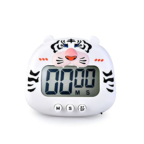 Kitchen Timer,Digital Kitchen Magnetic Cute Cartoon Animal Digital Cooking Timer with Large LCD Display ON Off Switches Magnetic Countdown Stopwatch Kid Timers