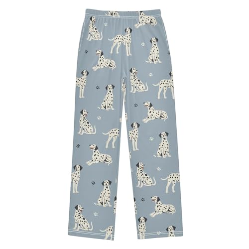 Boys' Pants Dalmatian Dogs Paw Gray Blue Long Bottoms Jogger Pants Elastic Waist Trousers with Pockets S-XL