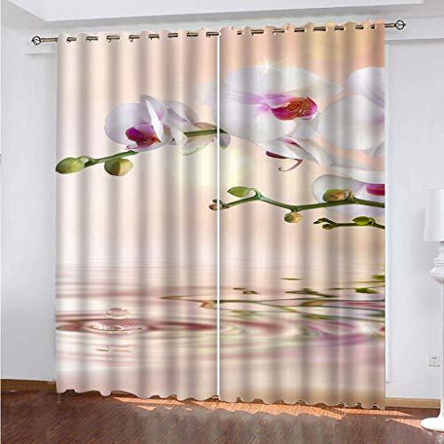 Draperies intérieures isolant thermiques et tissu opaque à fleurs - 2