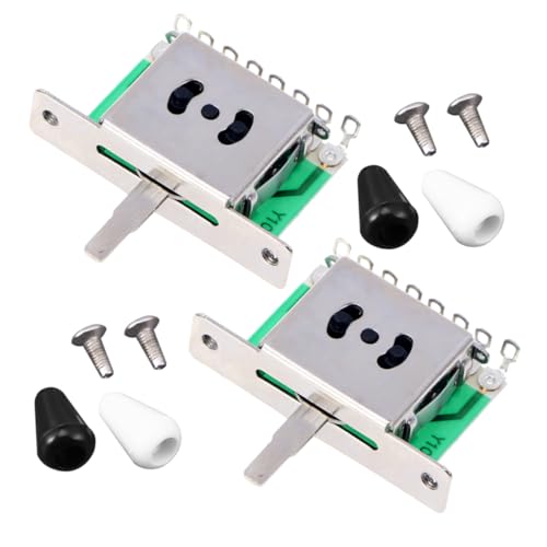Alasum 2個セット ギターセレクター electric guitar 5ウェイ トグルスイッチの先端キャップ ギター用アクセサリー ピックアップセレクタースイッチ ギヤ エレキギターギア