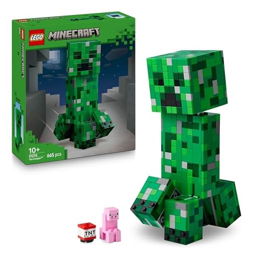 LEGO Minecraft The Creeper Toy - Posable Mob Figure incl. a Hidden Compartment with a Pig & TNT Element - Building Set for 10+ Year Old Boys, Girls & Gaming Fans - 21276