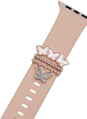 Miniatura 6 de Tomcrazy Dijes de reloj para Apple Watch de 1.929 in, 1.614 in, 1.772 in, joyería de metal con diamantes para mujer, joyería de metal con diamantes