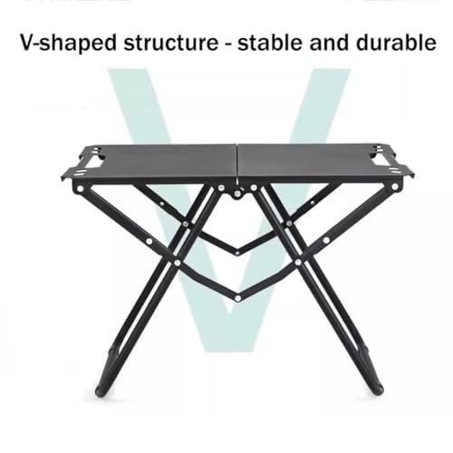Table de camping pliante en acier carbone noir et stable avec sac de transport - 6