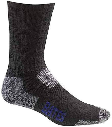 Bates Men's Utility Crew 2PK Socks,Black,L