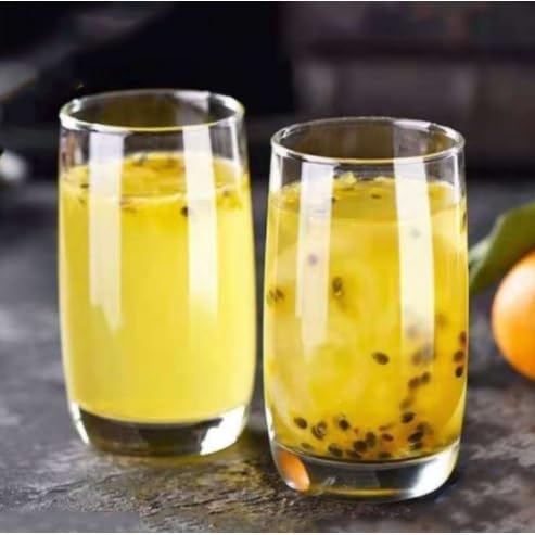 Image of Premium Juice Glasses Drinking Glasses, Highball Lead-Free Glasses, Tumblers for Water, Juice, Beer, Cocktail and Mixed Drinks - Pieces, Transparent (BUBAL Glasses, 4 Count (Pack of 1)) 350 ml