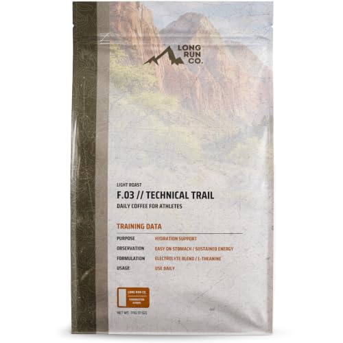 Image of Long Run Coffee - Daily Coffee for Athletes with Essential Electrolytes & L-Theanine - Hydration Protection + Easy on Stomach + Natural, Sustained Energy + Recovery for Runners and Athletes [Freshly Ground, Light Roast]