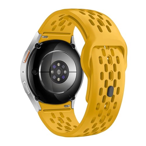 [�����ȓX] �ɓK��Samsung Galaxy Watch 7 6 5 4 FE 44mm 40mm/5 Pro 45mm�u���X���b�g Galaxy Watch6 Classic 43mm 47mm�X�|�[�c�o���h�ɓK������V���R���X�g���b�v(Yellow