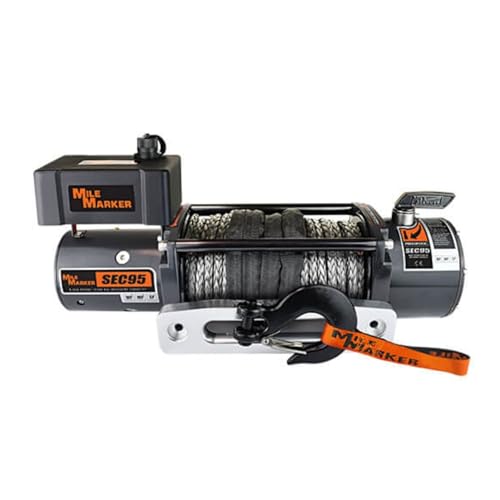 Winch eléctrico Mile Marker 76-53246BW 9500 lb con cuerda sintética miniatura 2