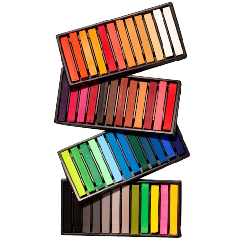 SoHo Urban Artist Soft Pastel Sketch Squares - Richly Pigmented, Vibrant Color Soft Pastels for Artists Professional Pastel Artwork Studies and Sketching - Set of 48 Assorted Chalk Pastels