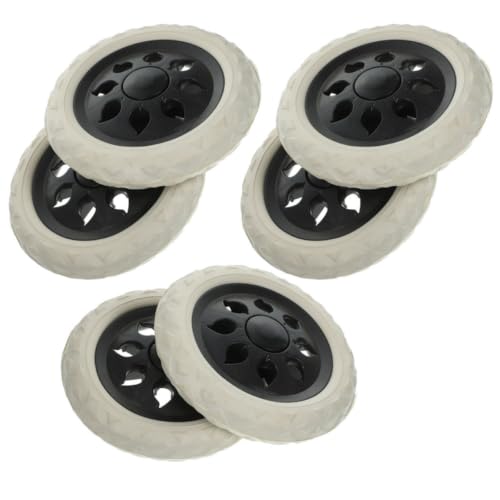 Roues de rechange de chariot robustes amovibles en caoutchouc écume beige lot de 6 pièces