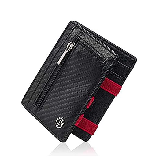 Noah Noir Magic Wallet med myntfack – TÜV testad RFID-skydd (8 kortfack) magisk plånbok med presentask