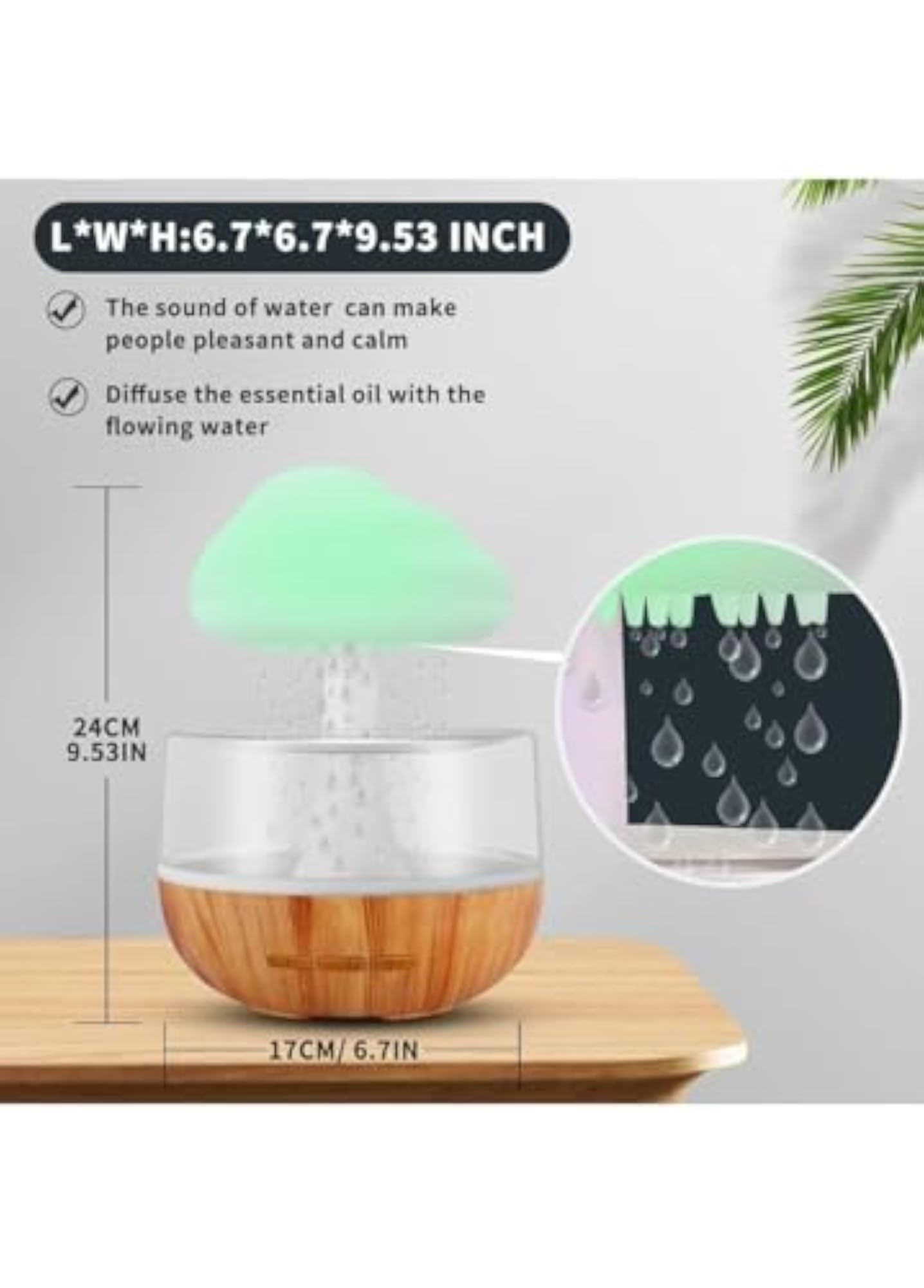 TAYCORE LIVING Cloud Rain Diffuser with Relaxing Sound