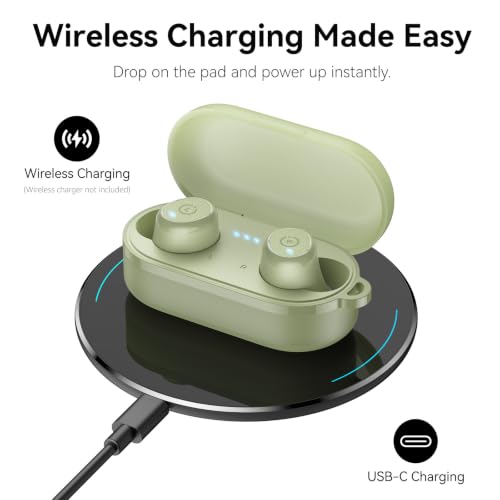 Image of TOZO T10 Bluetooth 5.3 Wireless Earbuds, Deep Bass Stereo, 55H Playtime, App EQ Customization, Wireless Charging Case, IPX8 Waterproof, Ergonomic Fit for in-Ear Headphones