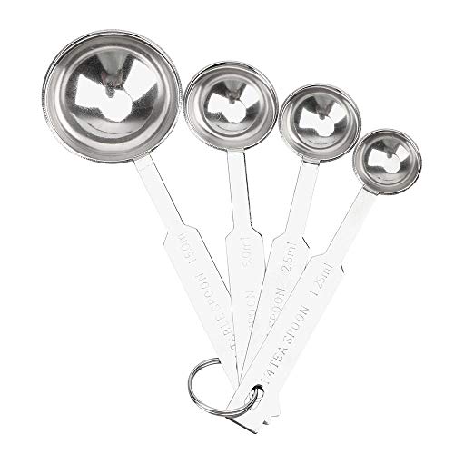 Meten Lepel Set Meetlepel Scoop Rvs Thee Koffie Metalen Maatbeker 4 stks/set Koken Bakken Gereedschap 1.25/2.5/5/15 ml