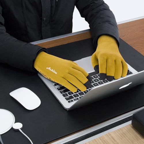 Image of Achiou Winter Gloves, Glove for Men Women, Upgraded Touch Screen Texting Warm Running with Thermal Soft Knit Lining