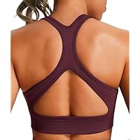 JOYSPELS Women's Sports Bra Seamless 4-Way Stretch Yoga Top with Removable Pads for Gym, Workouts, Running Red M