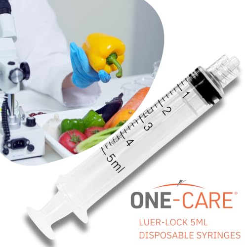 Image of MediVena ONE-CARE 5ml Luer-Lock Syringes, Sterile, 100 /bx Blister-Packed Syringes 5cc (Pack of 2)