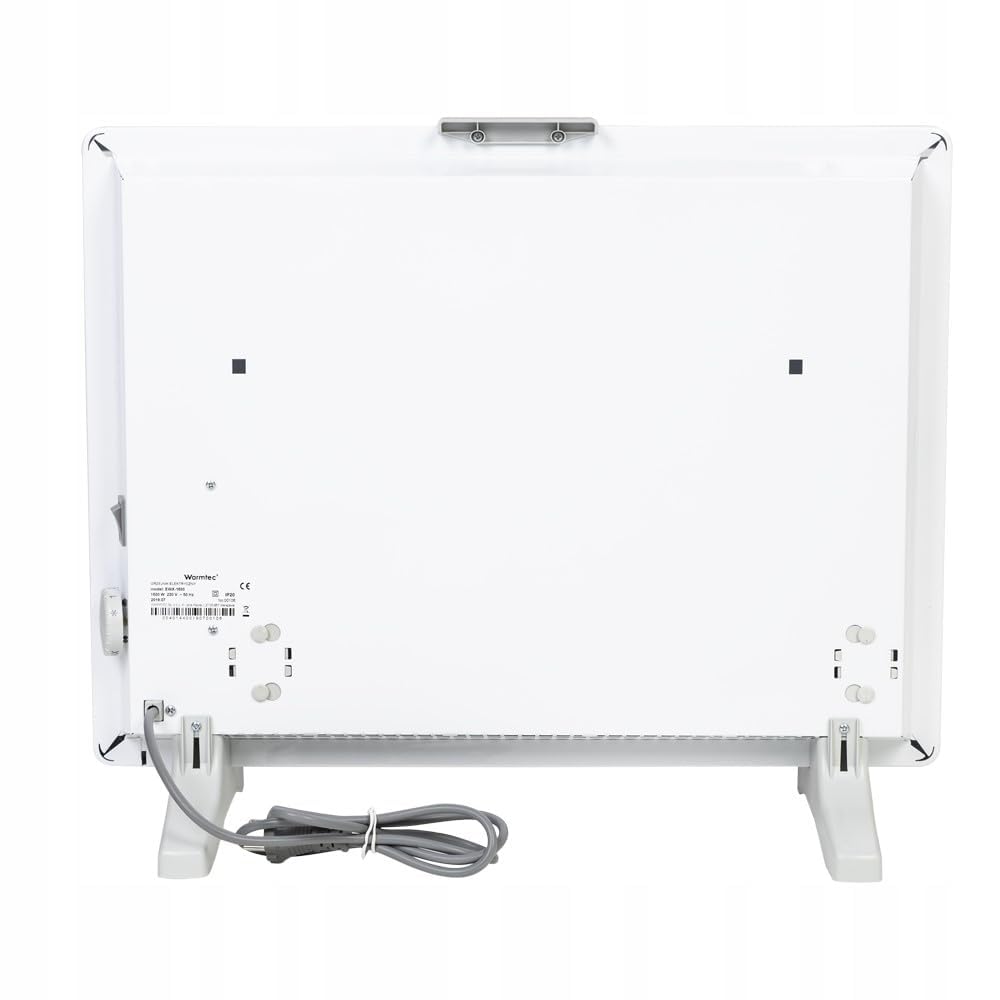 WARMTEC Riscaldamento elettrico 1500W | Riscaldamento a convettori con termostato a 8 livelli e funzione antigelo | Radiatore a convezione a risparmio energetico da appoggio | Bianco